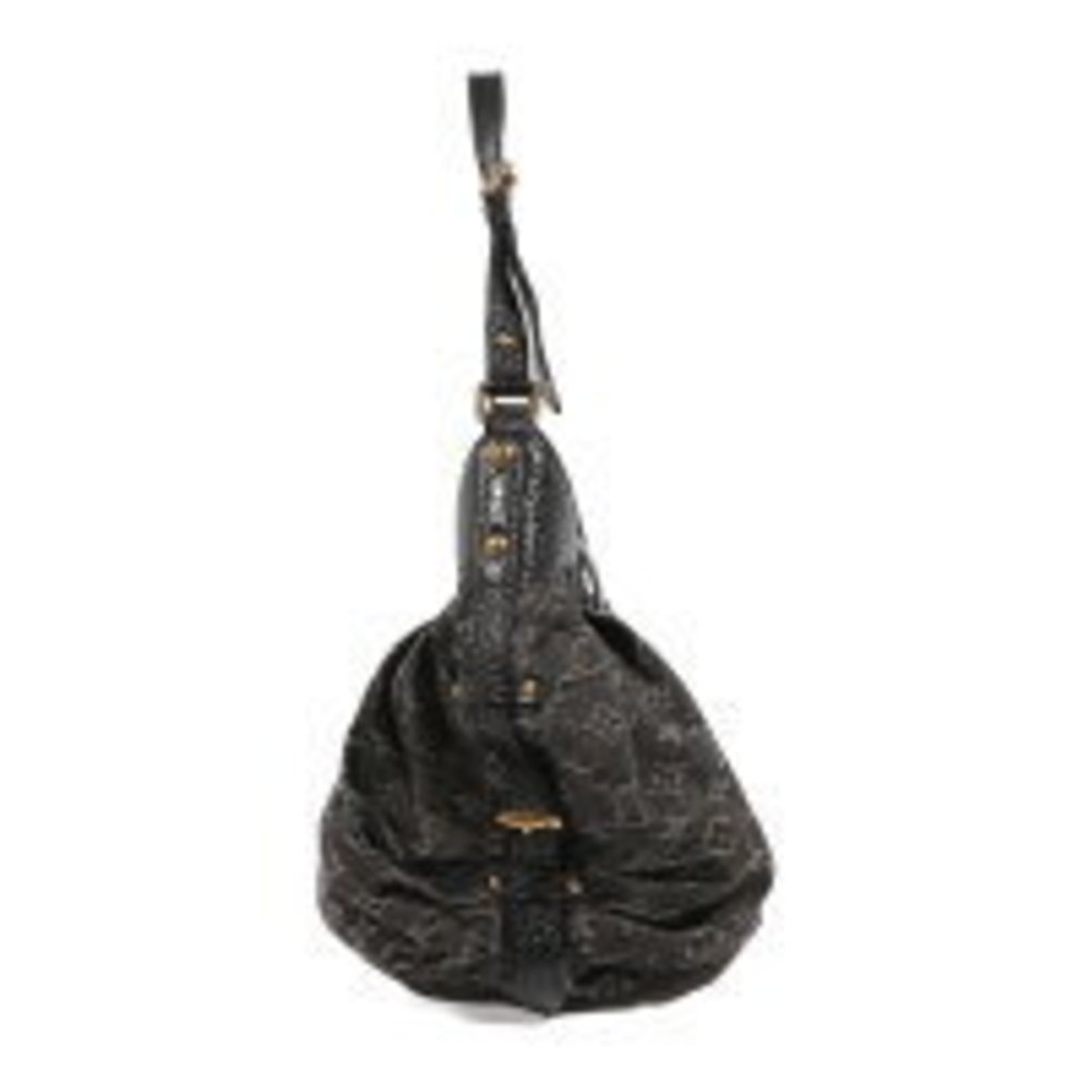 Louis Vuitton Monogram Denim Black Leather Shoulder Handbag - Picture 5 of 8